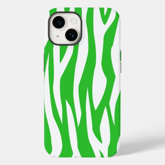 Lime Green Zebra Print Case-Mate iPhone Case (Achterkant)