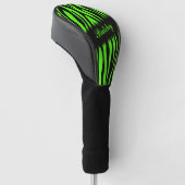 Lime Green Zebra print op maat Golfheadcover (Schuin)