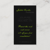 Lime Green Zebra Print Pattern Visitekaartje (Achterkant)