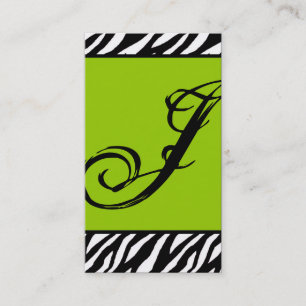 Lime Green Zebra Print Pattern Visitekaartje