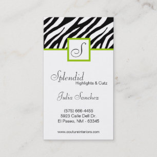 Lime Green Zebra Print Personaliseer Visitekaartje Kortingskaartje