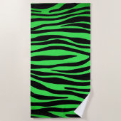 Lime Green Zebra Strandlaken (Voorkant)