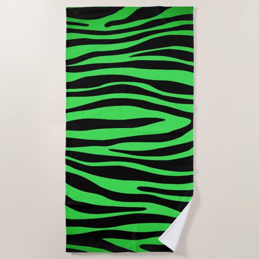 Lime Green Zebra Strandlaken (Voorkant)