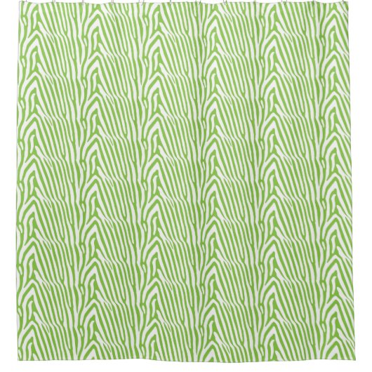 LIME GREEN ZEBRA STRIPES DOUCHEGORDIJN (Voorkant)