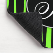 Lime Green Zebra Stripes Monogrammed Muismatten (Hoek)