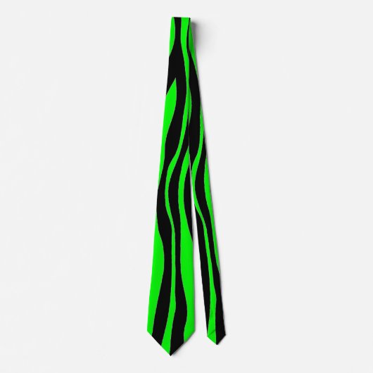 Lime Green Zebra Stropdas (Voorkant)