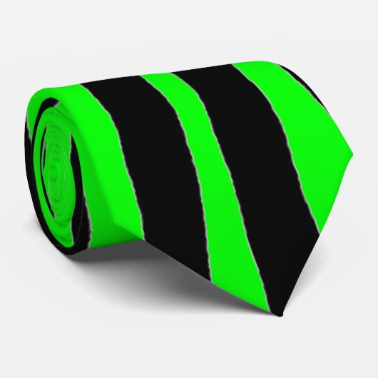 Lime Green Zebra Stropdas (Opgerold)