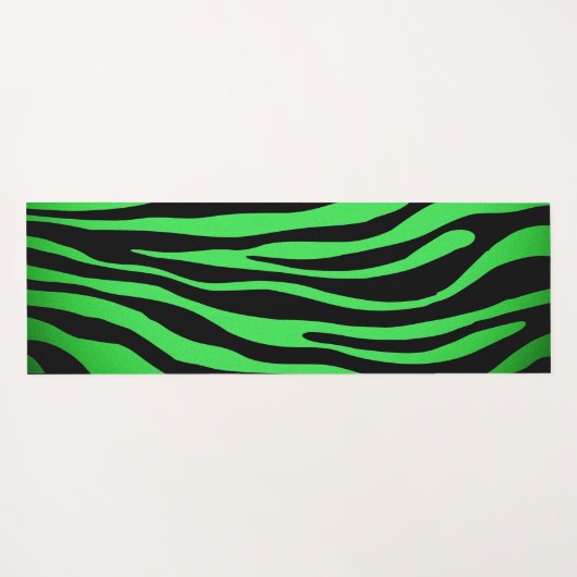 Lime Green Zebra Yogamat (Achterkant (horizontaal))