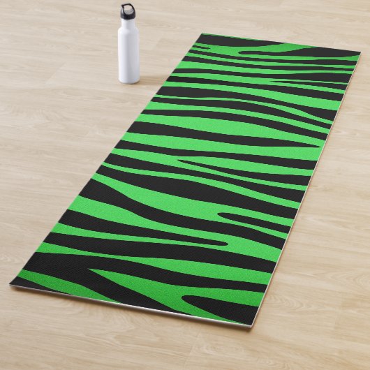 Lime Green Zebra Yogamat (In situ)