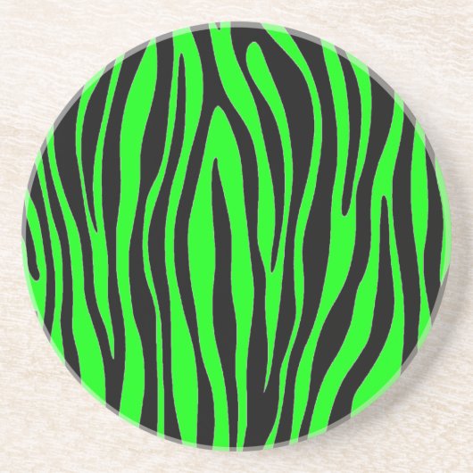 Lime Green Zebra Zandsteen Onderzetter (Voorkant)