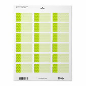 Lime Green Zig Zag patroon. Etiket (Full Sheet)