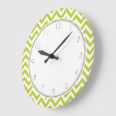 Lime Green Zigzag Stripes Pattern Grote Klok (Hoek)