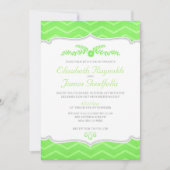 Lime Green Zigzag Wedding Invitting Kaart (Voorkant)