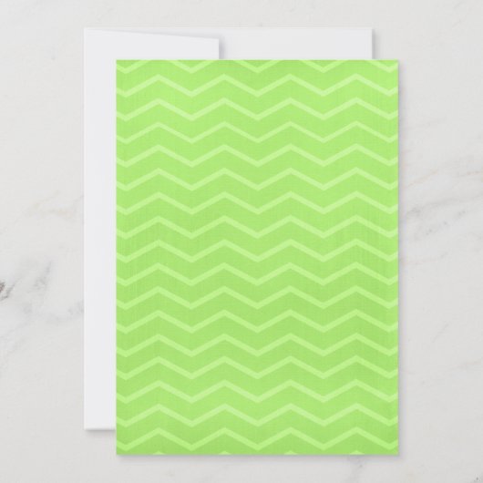 Lime Green Zigzag Wedding Invitting Kaart (Achterkant)