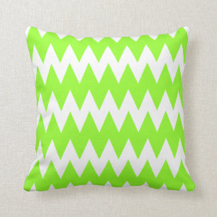 Lime Green Zigzags. Kussen