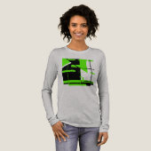 Lime Green Zwart Abstract Grote Vormen Ontwerp Tri-Blend Shirt (Voorkant)