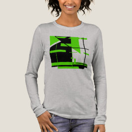 Lime Green Zwart Abstract Grote Vormen Ontwerp Tri-Blend Shirt