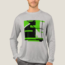 Lime Green Zwart Abstract Grote Vormen Ontwerp Tri-Blend Shirt