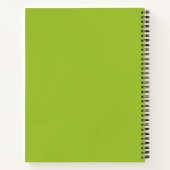 Lime Green Zwart en Wit Monogram Receptenboek Notitieboek (Achterkant)