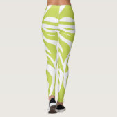 Lime Groen Abstract Zebra Print Vrouwen Leggings (Achterkant)