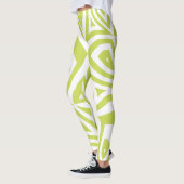 Lime Groen Abstract Zebra Print Vrouwen Leggings (Links)