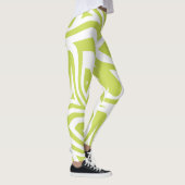 Lime Groen Abstract Zebra Print Vrouwen Leggings (Rechts)