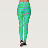 Lime Groen Aqua met Klein Patroon > Leggings (Achterkant)