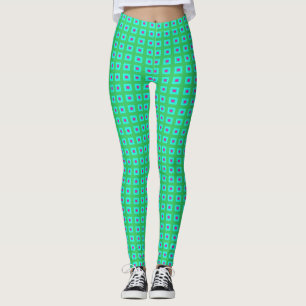 Lime Groen Aqua met Klein Patroon > Leggings