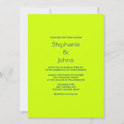 Lime Groen Blauw Kleurrijke Heldere Minimalistisch Kaart (Voorkant)