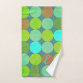 Lime Groen Blauwgroen Turquoise & Roest Circles Mo Bad Handdoek (Handdoek)