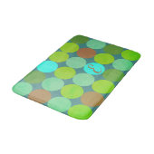 Lime Groen Blauwgroen Turquoise & Roest Circles Mo Badmat (Gekanteld)
