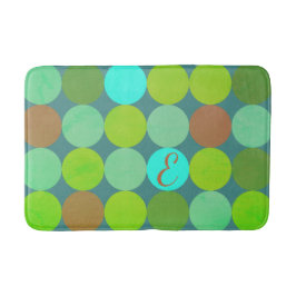Lime Groen Blauwgroen Turquoise & Roest Circles Mo Badmat