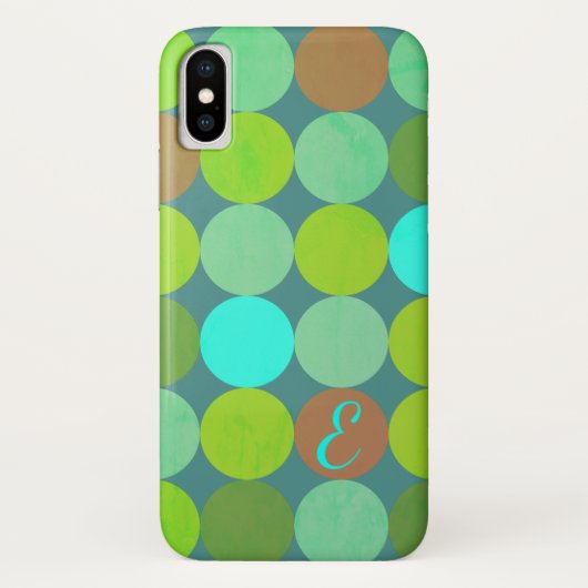 Lime Groen Blauwgroen Turquoise & Roest Circles Mo Case-Mate iPhone Case (Achterkant)