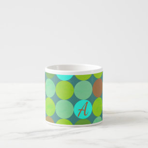 Lime Groen Blauwgroen Turquoise & Roest Circles Mo Espresso Kop