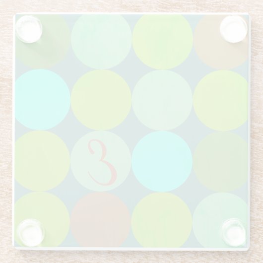 Lime Groen Blauwgroen Turquoise & Roest Circles Mo Glazen Onderzetter (Achterkant)