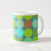 Lime Groen Blauwgroen Turquoise & Roest Circles Mo Grote Koffiekop (Voorkant rechts)