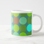 Lime Groen Blauwgroen Turquoise & Roest Circles Mo Grote Koffiekop (Rechts)