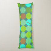 Lime Groen Blauwgroen Turquoise & Roest Circles Mo Lichaamskussen (Achterkant (Verticaal))