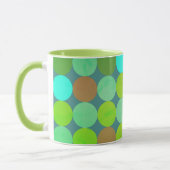 Lime Groen Blauwgroen Turquoise & Roest Circles Mo Mok (Links)