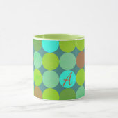Lime Groen Blauwgroen Turquoise & Roest Circles Mo Mok (Midden)
