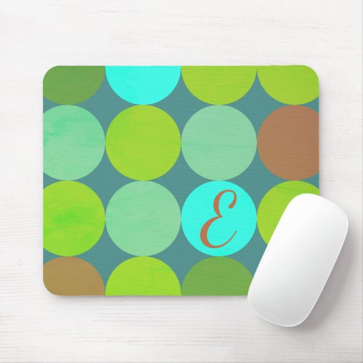 Lime Groen Blauwgroen Turquoise & Roest Circles Mo Muismat (Met muis)