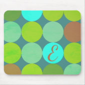 Lime Groen Blauwgroen Turquoise & Roest Circles Mo Muismat (Voorkant)