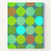 Lime Groen Blauwgroen Turquoise & Roest Circles Mo Notitieboek (Achterkant)