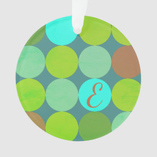 Lime Groen Blauwgroen Turquoise & Roest Circles Mo Ornament