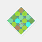 Lime Groen Blauwgroen Turquoise & Roest Circles Mo Servetten (Hoek)