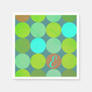 Lime Groen Blauwgroen Turquoise & Roest Circles Mo Servetten