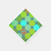 Lime Groen Blauwgroen Turquoise & Roest Circles Mo Servetten (Hoek)