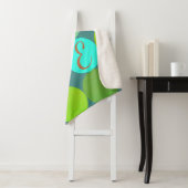 Lime Groen Blauwgroen Turquoise & Roest Circles Mo Sherpa Deken (In situ)