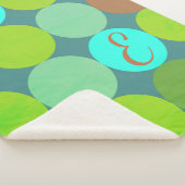 Lime Groen Blauwgroen Turquoise & Roest Circles Mo Sherpa Deken (3/4)