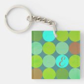 Lime Groen Blauwgroen Turquoise & Roest Circles Mo Sleutelhanger (Voorkant)
